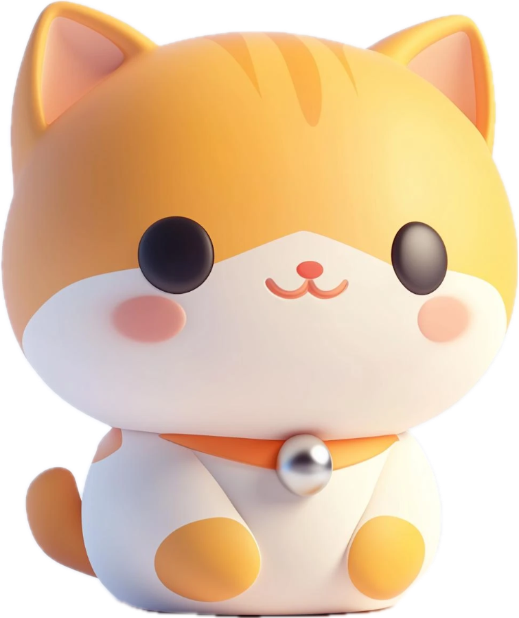 Mochi, an orange cat, peeking over the edge